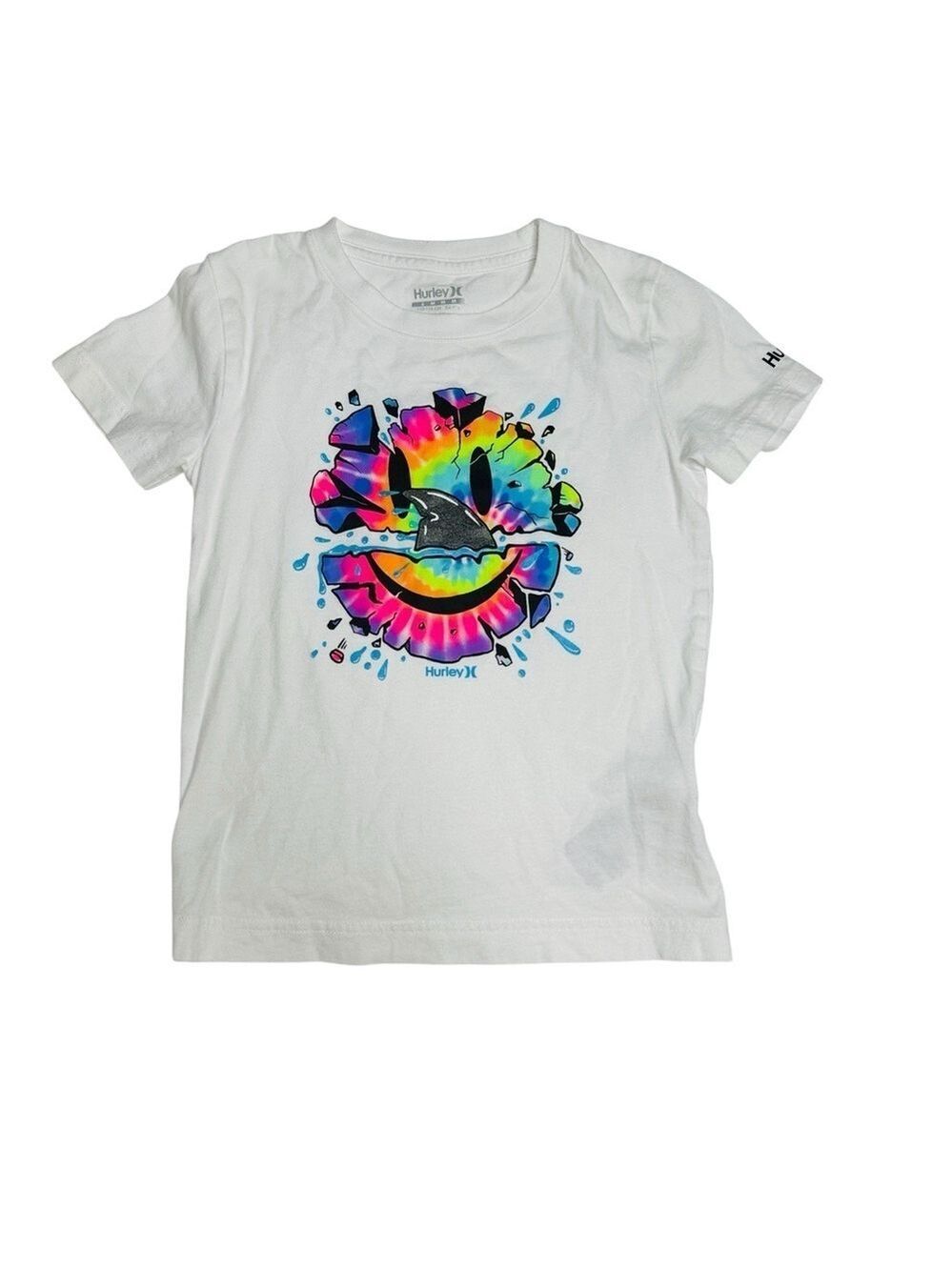 Hurley Kids White Shark Tie-Dye Graphic Tee T-Shirt Size‎ 6 M